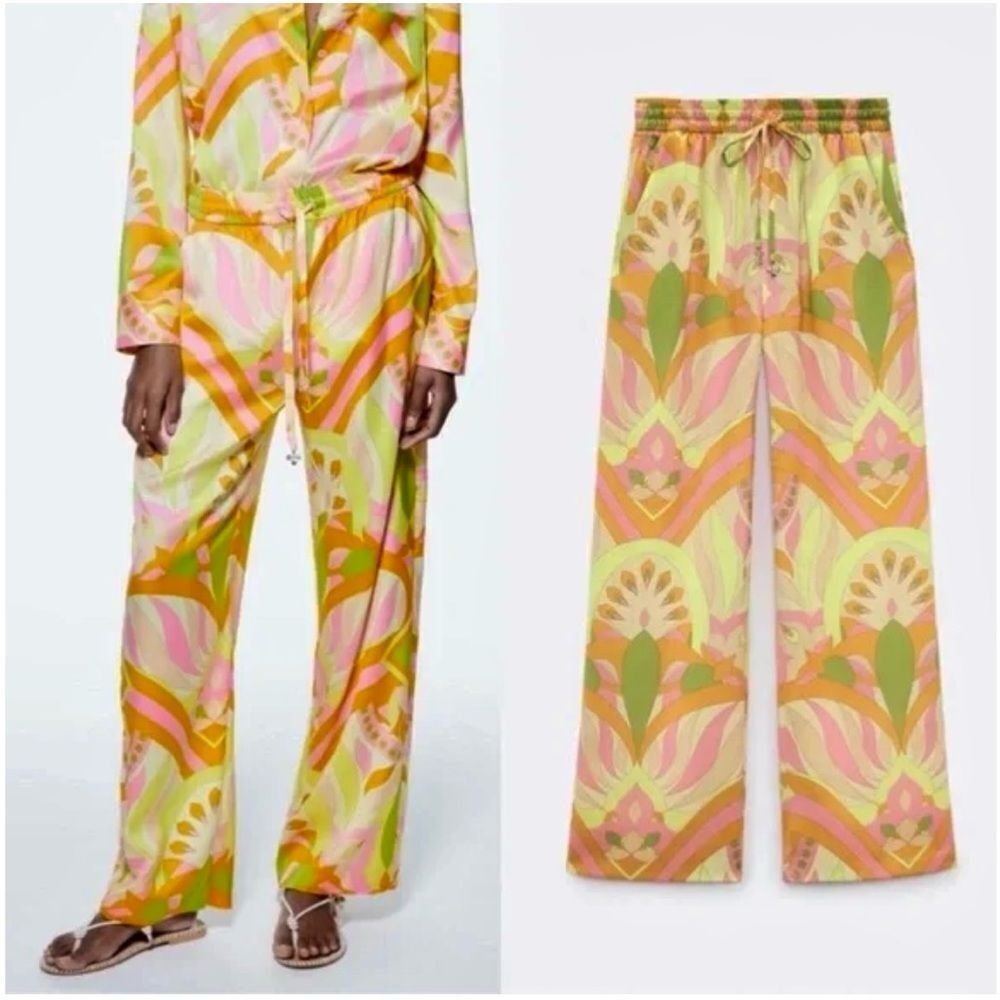 Zara Bright Pucci Pants NWT